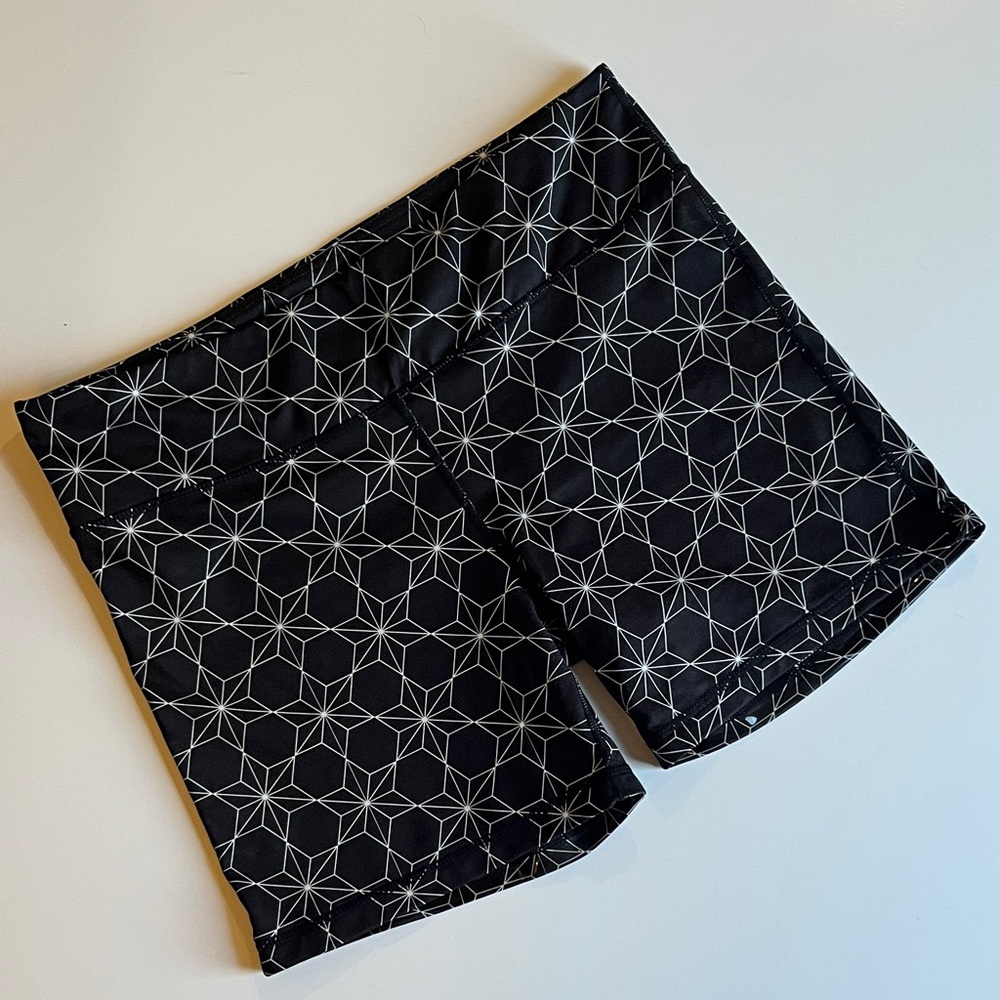 IAB MFG Geometric Patterned Black Shorts